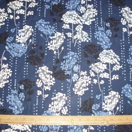 Cotton Blend Sketchers blue and white flowers on blue
