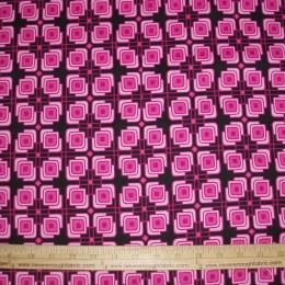 Cotton Blend pink and black geometric