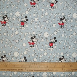 Disney Minnie & Mickey Mouse with bubbles on blue