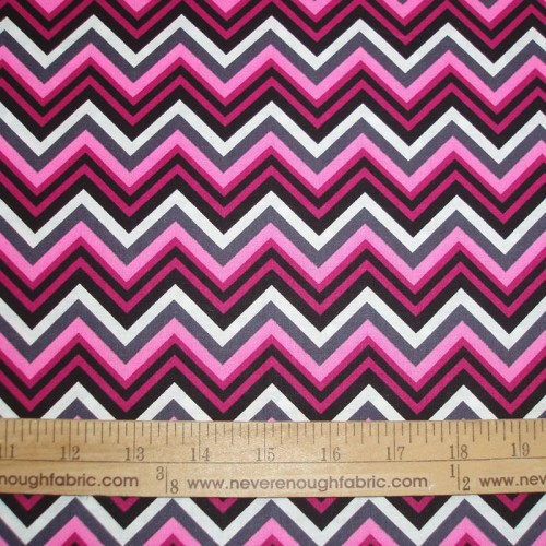 Cotton CHEVRON Stripes in pinks and gray