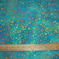 Cotton Batik Turquoise Dots