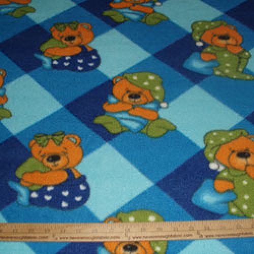 Fleece Baby Bears snuggle blankets blue plaid