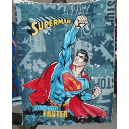 Fleece Blanket Panel SUPERMAN Stronger Faster