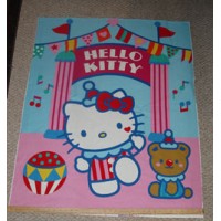Hello Kitty Sanrio cotton Blanket Panel ~ Big Top collection ~ Clown