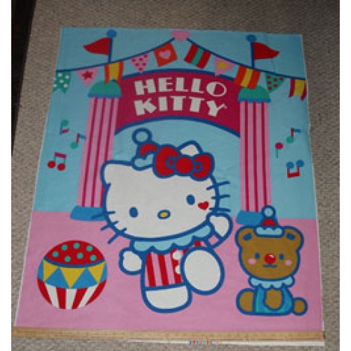 Hello Kitty Sanrio cotton Blanket Panel ~ Big Top collection ~ Clown