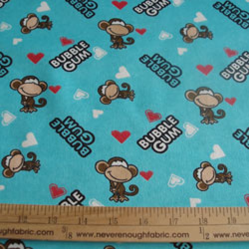 Babi Jack by Bobby Jack cotton flannel on turquoise blue