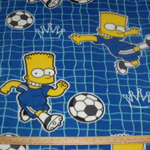 Fleece Bart Simpson playing Soccer