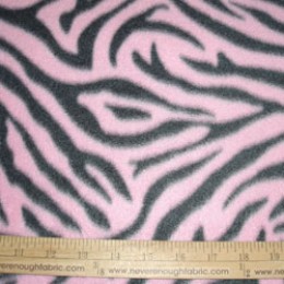 Fleece Pink & Black Zebra print