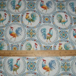 Cotton Fabric Morning Bloom Rooster