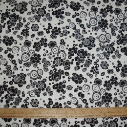 Cotton Blend black and white floral