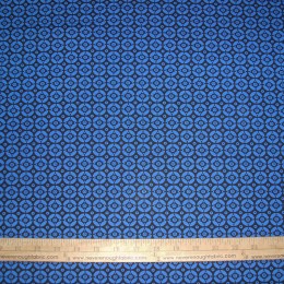 Cotton Blend black and blue geometric pattern