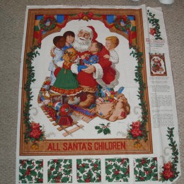 Cotton Quilt top wall hanging Santa's Children