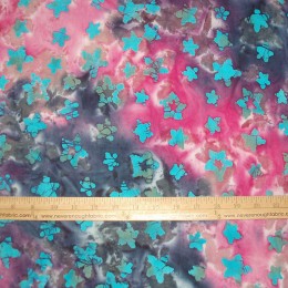 Cotton Batik Pink Purple star
