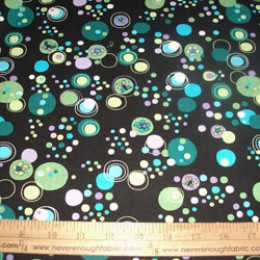Cotton Blend Circles and Dots with butterflies and flowers 58/60" wide (56)