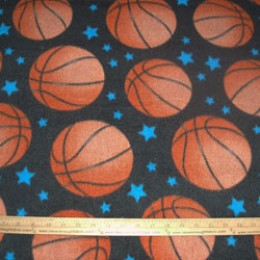 Fleece Basketballs and stars on black